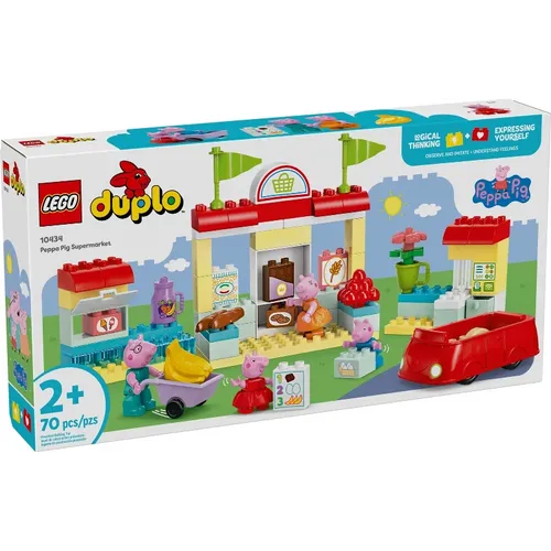 LEGO 10434 Peppas Supermarkt - Erlebe den LEGO Duplo Peppas Supermarkt! Mit 70 Teilen, 4 Minifiguren und kinderfreundlichem Design fördert es kreatives Spielen. Ideal für Kinder ab 2 Jahren und ohne Batterien.