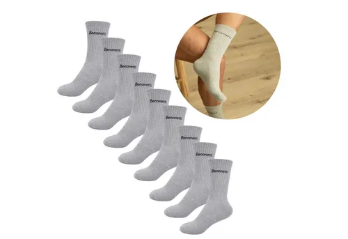 Benonetti Unisex Tennissocken - 9er Pack Crew Baumwollsocken mit verstärkten Fersen - Hochwertige Tennissocken für Damen und Herren im 9er Pack, gefertigt aus bester Baumwolle. Mit verstärkten Fersen und Fußspitzen bieten sie maximalen Komfort und Langlebigkeit für sportliche Aktivitäten und den Alltag.