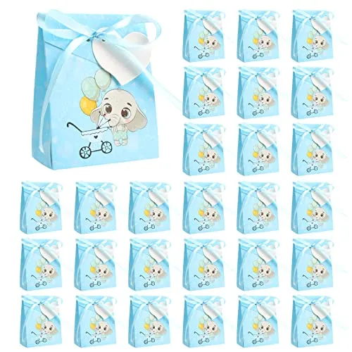 Geschenktüte Tier Baby Party Box - 50 Stück Süßigkeiten Schachtel 8x10cm für Neugeborene, Taufe, Kinder Geburtstag, Kommunion, Hochzeit