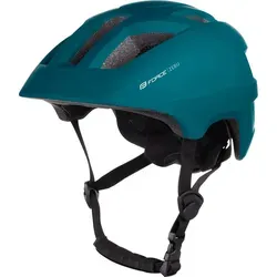 Force Kinderhelm Zebu mit Blinklicht Blaugrün L-XL - Fahrradhelm mit abnehmbarem Blinklicht und Inmould-Technologie, ideal für Sicherheit und Sichtbarkeit beim Radfahren. 10 Belüftungslöcher sorgen für optimale Luftzirkulation.