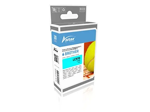 Astar AS15974 Tintenpatrone kompatibel zu Brother LC970 LC970C, 7 ml, cyan