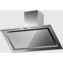 Küppersbusch DW9800.0G Schräghaube 90cm A++ grau - Wandhaube mit 815 m³/h Absaugleistung, Sensorbedienung und energiesparender LED-Beleuchtung. Ideal für moderne Küchen, sorgt für klare Luft beim Kochen.