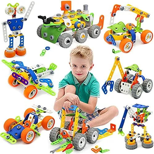 MOONTOY Konstruktionsspielzeug für Kinder - Bauspielzeugsets, fördert STEM-Fähigkeiten und Kreativität. Ideal für Kinder ab 4 Jahren mit 11 Modellen und einer schönen Geschenkbox.