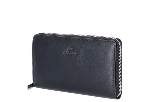 The Skandinavian Brand Lederbörse Quer Multicolor Black - Elegante Geldbörse im Querformat mit RFID-Schutz, neun Kreditkartenfächern und einem praktischen Rundum-Reißverschluss für maximale Sicherheit und Stil.