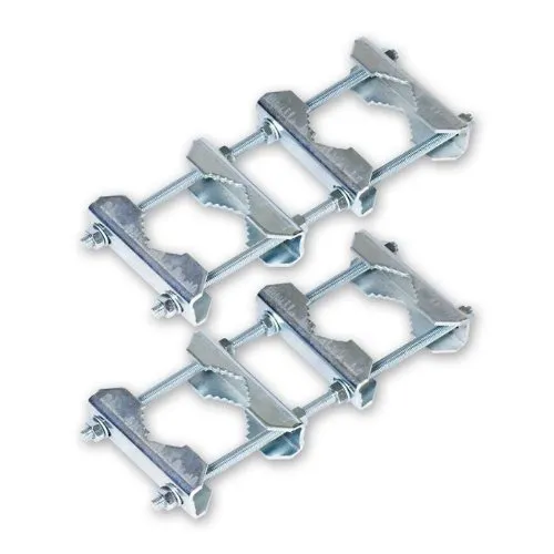 DRH 200 Doppelrohrhalter (1 Paar) Stahl verzinkt für Antennenmasten und Standrohre mit 40-60mm Durchmesser