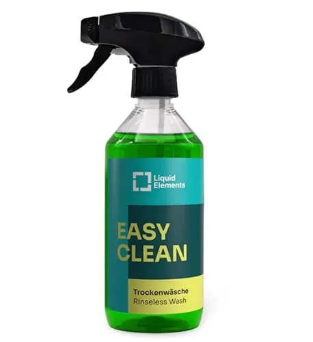 Liquid Elements – Trockenwäsche Spray Easy Clean für Auto & Motorrad 500ml – Autoreinigung ohne Wasser – Schnellreiniger außen für Lack, Folie & Mattlack – Rinseless/Waterless Dry Car Wash