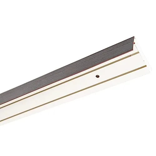 Garesa Gardinenschiene 2-läufig, Weiß I Vorhangschiene aus Kunststoff inkl. Gleiter I Vorgebohrt zur Deckenmontage I Mit Blende Farbe Wenge I 150cm