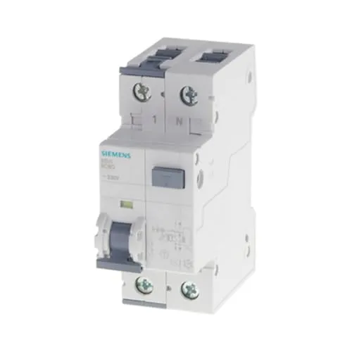 Siemens 5SU13566KK16 - 2-poliger FI-Schutzschalter, 16 A, 30 mA, idealer Schutz vor Überlast und Fehlerströmen