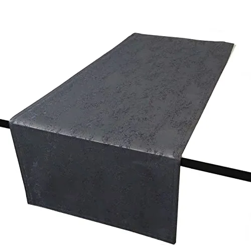 Jacquard Tischdecke Granit Tischläufer Eckig Grau 33 x 160 cm Meliert mit Lotus Effekt Größe & Farbe wählbar