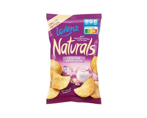 BAHLSEN Knabberei, Bahlsen Naturals Cremiger Knoblauch Kartoffelchips Packung 95g