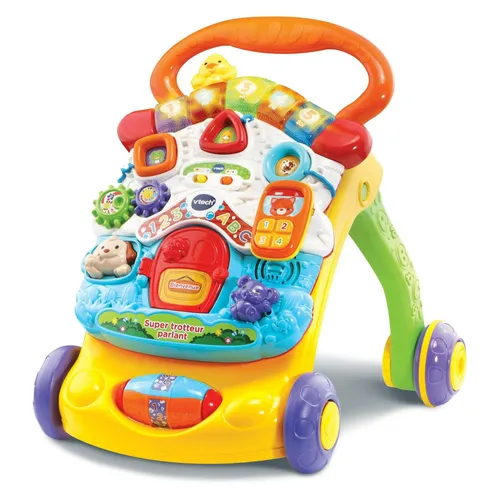 VTech Super erste Schritte sprechend 2 in 1 – Orange, Tablet für Kinder mit 25 interaktiven Symbolen und Lichteffekten, Kinderspiel mit Tieren und Zahlen, italienische Sprache, Batterien im