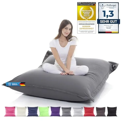 LAZY BAG Original Riesen-Sitzsack Cotton XXL 180x140cm - Sitzsäcke mit 400L, hautfreundlicher Baumwolle und ergonomischer Form für entspanntes Sitzen und Liegen – ideal für drinnen und draußen.