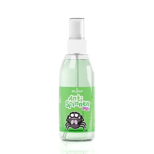 Belissia Kids Anti-Spinnen-Spray mit Erdbeer-Kiwi Duft | 150ml in Sprühflasche | angenehm duftendes Raumspray für Kinder das spielerisch beim Vertreiben von Spinnen hilft