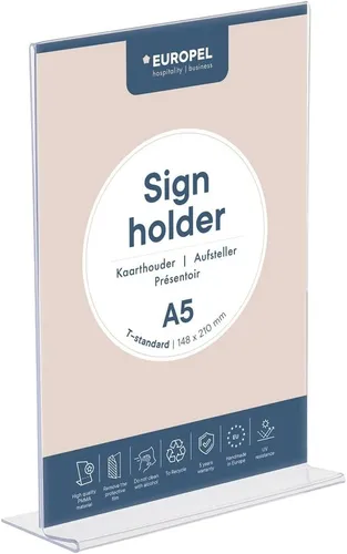 EUROPEL Tischaufsteller Acrylic DIN A5 hoch gerade