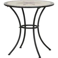 GARDAMO Stella Tisch Ø 70x71 cm - Gartentisch STELLA, stilvoller runder Tisch mit Mosaikoptik, ideal für bis zu 4 Personen, robustes pulverbeschichtetes Stahlgestell in elegantem matt schwarz.