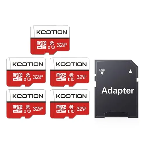 Produktbild KOOTION Micro SD Karte 32GB Class 10 5er Pack Speicherkarte SD MicroSDHC Mini SD Karte 32G Memory Cards Bunt (UHS-I A1 U1) SD Karten Bundle MicroSD Card 5 Stück für Kameras Handy Tablet Android