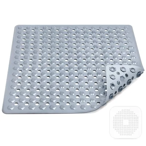 Rutschfeste Duschmatte 53x53cm - 100% BPA-frei - Duschmatte rutschfest mit über 160 Anti-Rutsch Saugnäpfen für optimalen Halt. Antibakteriell, schimmelresistent und maschinenwaschbar - ideal für Kinder, Senioren und Haustiere!