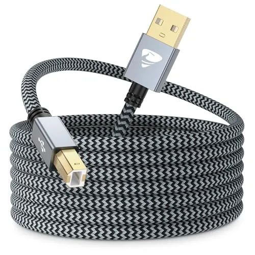 USB Druckerkabel 5M Scanner Kabel 2.0 Drucker Kabel Pc USB A auf B Printer Cable für HP, Canon, Brother, Epson, Lexmark, Xerox, Samsung, Piano, Dell - ROT