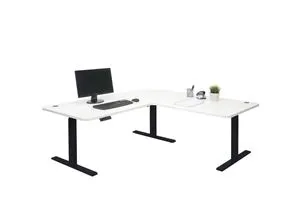 Eck-Schreibtisch MCW-D40 - Kinderschreibtisch, stufenlos elektrisch höhenverstellbar und MVG-zertifiziert für optimale Ergonomie beim Lernen und Arbeiten.