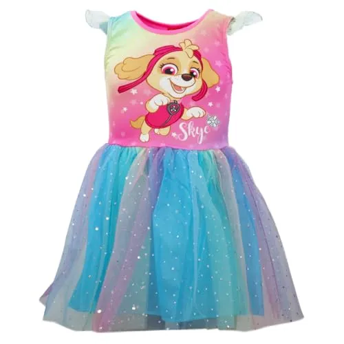 E plus M Paw Patrol Skye Tüllkleid für Mädchen – Regenbogenkleid mit Glitzer-Tüllrock – festlich & bequem – Größen 98–128, Farbe: Bunt, Bekleidungsgröße: 110/116