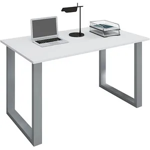 VCM my office Lona Schreibtisch weiß rechteckig mit U-Fuß-Gestell - Kinderschreibtisch mit robuster Spanplatten-Tischplatte und pflegeleichtem, kratzfestem Design – ideal für kreative Arbeitsplätze!