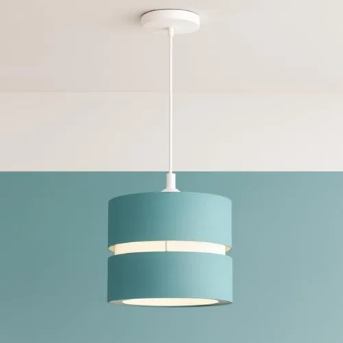 CGC Lighting Lampenschirm mit 2 Ebenen, 26 cm, für Deckenleuchte, Tischlampe, Nachttisch, Schlafzimmer, Lounge, Flur, Küche (Blaugrün/Blau)