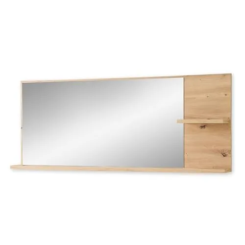 Stella Trading BARI Wandspiegel - Praktischer Spiegel in Artisan Eiche Optik mit Ablage - Dekorative Wandspiegel, FSC-zertifiziert und ideal für Flur & Garderobe, bietet eine nützliche Ablagefläche für Dekoration und ist einfach zu montieren.
