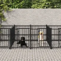 vidaXL Outdoor-Hundezwinger Stahl 18,77 m²