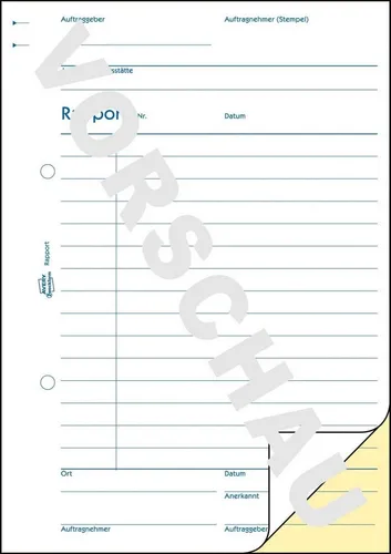 Avery Zweckform Formularblock Formularbuch Rapport A5 2x40 Blatt selbstdurchschreibend weiß/gelb