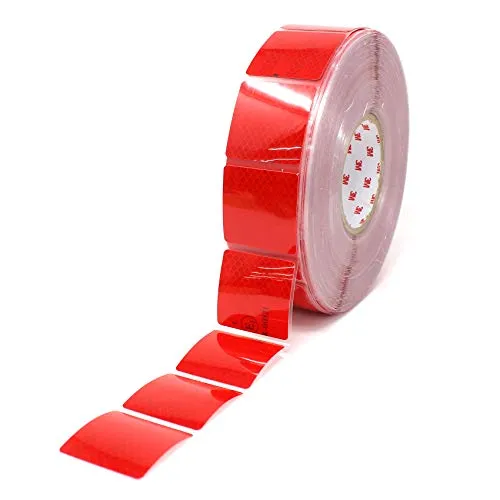  2,66€/m) 3M Diamond Grade 997S Konturmarkierung segmentiert für Planenaufbauten für LKW Anhänger Reflexfolie reflektierende Folie 52mm (15 Meter, Rot