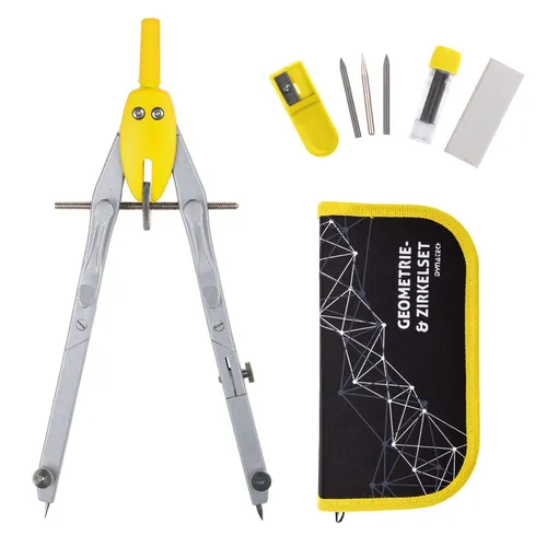 DynaTech - schwarz/gelber Schnellverstellzirkel mit umfangreichem Zubehör