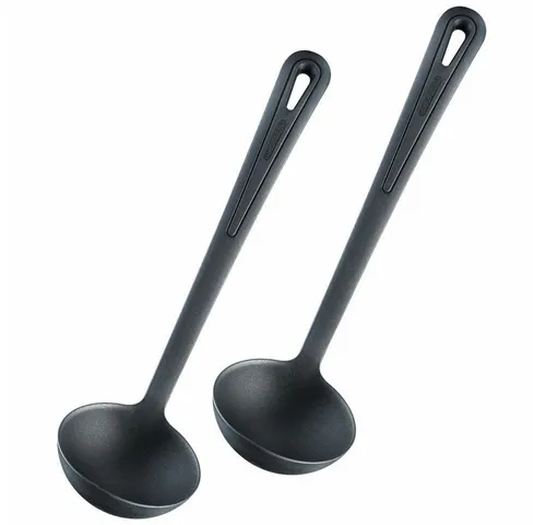 WESTMARK Kochlöffel 2 Suppenkellen/Schöpflöffel, Länge: 31,5 cm, Gentle, Schwarz, Made in Germany, hitzebeständig bis 210°C