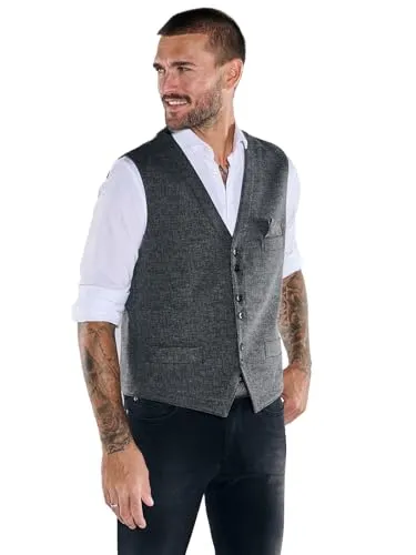 emilio adani Herren Herren Sakko-Weste Slim fit, Dunkelgrau, 37583, Dunkelgrau in Größe 50