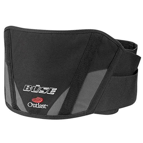Büse Outlast Nierengürtel, schwarz-grau, Größe L für Männer - Nierengurt mit Outlast® HiTech-Innenfutter für ausgeglichenes Temperaturniveau, elastischen Seiteneinsätzen und ergonomischer Schnittführung - ideal für aktive Männer.