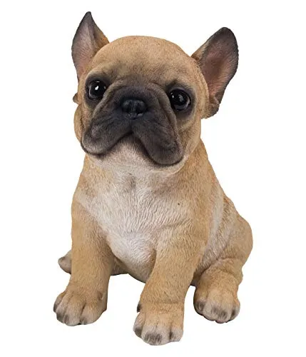 Dehner Dekofigur Französische Buldogge Welpe, ca. 18 x 16.5 x 13 cm, Polyresin, braun