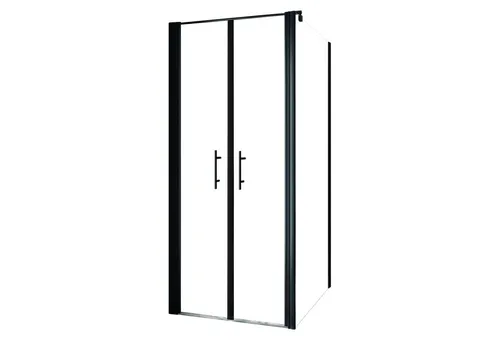 Schulte Eckdusche Alexa Style 2.0, BxT: 80x80 cm, Sicherheitsglas, schwarz Pendeltür Seitenwand 192 cm