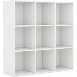 vidaXL Bücherregal mit 9 Fächern - Elegantes Standregal für Ihr Zuhause - Bücherregal aus robustem Holzwerkstoff mit 9 geräumigen Fächern für optimale Aufbewahrung. Ideal für Bücher, DVDs und Dekorationen, leicht zu reinigen und einfach aufzubauen.