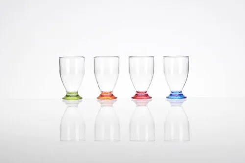 Flamefield Party Saftglas-Set, Acryl, bunt, 4-teilig in rot von Flamefield