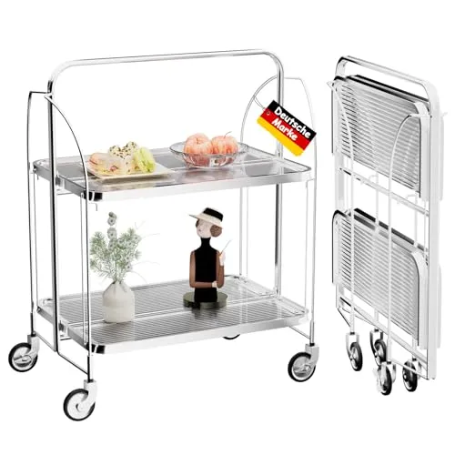 Faltbarer Servierwagen mit Rollen