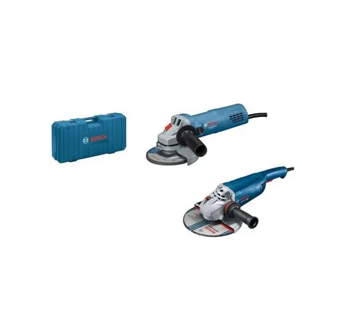 Bosch Professional Combo Kit Winkelschleifer-Set: GWS 22-230 J & GWS 880 - im Koffer - Schleifmaschinen für Profis, inklusive zwei leistungsstarker Winkelschleifer im praktischen Koffer für einfache Mobilität und Aufbewahrung.