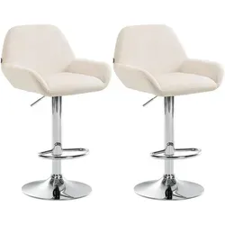 CLP 2er Set Barhocker Braga - Barmöbel: Höhenverstellbare und drehbare Barhocker mit elegantem Samtbezug und robustem Metallgestell, perfekt für Küche und Bar.