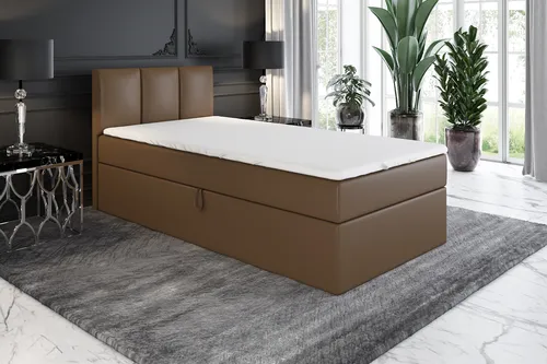 Boxspringbett NASI 80x200 (Rechts) mit Bettkästen und Bonell-Matratze