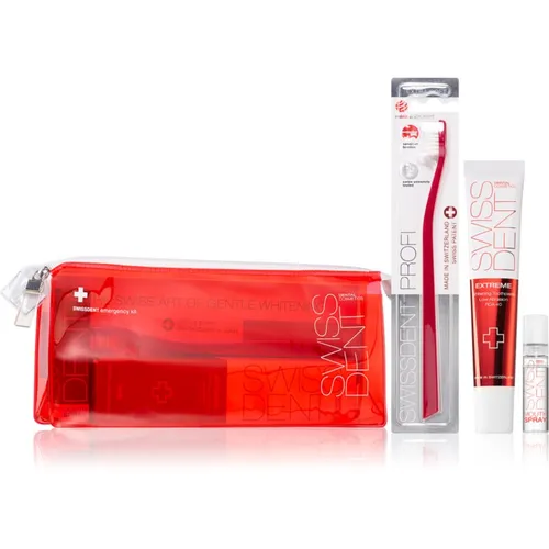 Swissdent Emergency Kit Red Zahnpflegeset - Zahnpasta für Hunde, beinhaltet Whitening Zahnpasta und extra soft Zahnbürste für gesunde, strahlend weiße Zähne und optimalen Schutz des Zahnschmelzes.