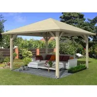 Pavillon SKAN HOLZ Cannes Gr. 2 - 439 x 439 cm - Pavillon & Pergolen, wetterfest und ideal für Gartenpartys oder entspannte Stunden im Freien.