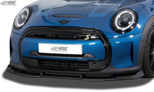 RDX Frontspoilerlippe VARIO-X für MINI Cooper F55, F56, F57 (2020+) - 3-teilige Frontspoilerlippe aus robustem PUR Kunststoff, sorgt für sportliches Design und optimierte Aerodynamik. Einfache Montage unter der Frontstoßstange, Lackierung erforderlich.