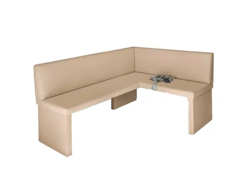 Eckbank Bank Küchenbank 168 x 128 cm -ROBIN L -Kunstleder Creme