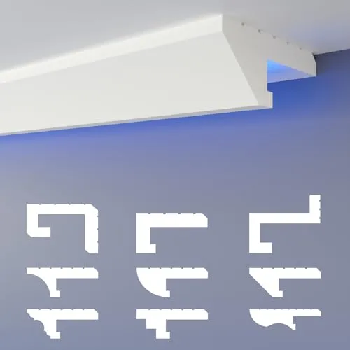 HEXIMO LED Schattenfugenprofil HLED 12 - Zier- & Stuckleisten, 30,6 Meter für beeindruckende indirekte Beleuchtung, einfach zu installieren und feuchtigkeitsbeständig – Qualität Made in Germany.