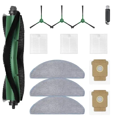 HIYOUNG Ersatzteile für iRobot Roomba Combo 2 Essential/iRobot Roomba Plus 105 Combo, 1 Hauptbürste 3 Filter 3 Wischtücher 3 Seitenbürsten 2 Staubbeutel Zubehörset