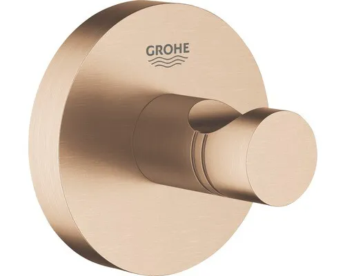 GROHE Essentials Bademantelhaken warm sunset gebürstet - Handtuchhalter aus Metall in stilvollem Kupfer, ideal für ein elegantes Badezimmer-Design und praktische Aufbewahrung von Bademänteln.