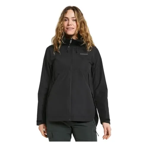 Didriksons Tilde 4 Damen Outdoorjacke - Schwarz, Größe L - Funktionsjacke mit wind- und wasserdichtem Material, ideal für Outdoor-Aktivitäten bei jedem Wetter.
